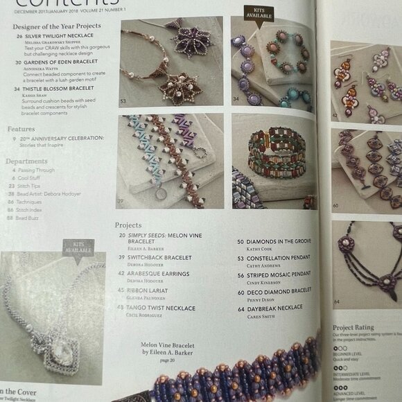 Beadwork Magazine Jewelry Crafting Book u Dec 2017 Jan 2018 Vol 21 No 1 - Picture 3 of 7